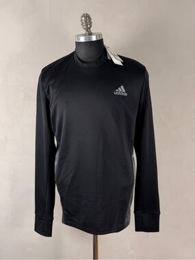 Adidas AeroReady Black Performance Long Sleeve Shirt NWT Size L